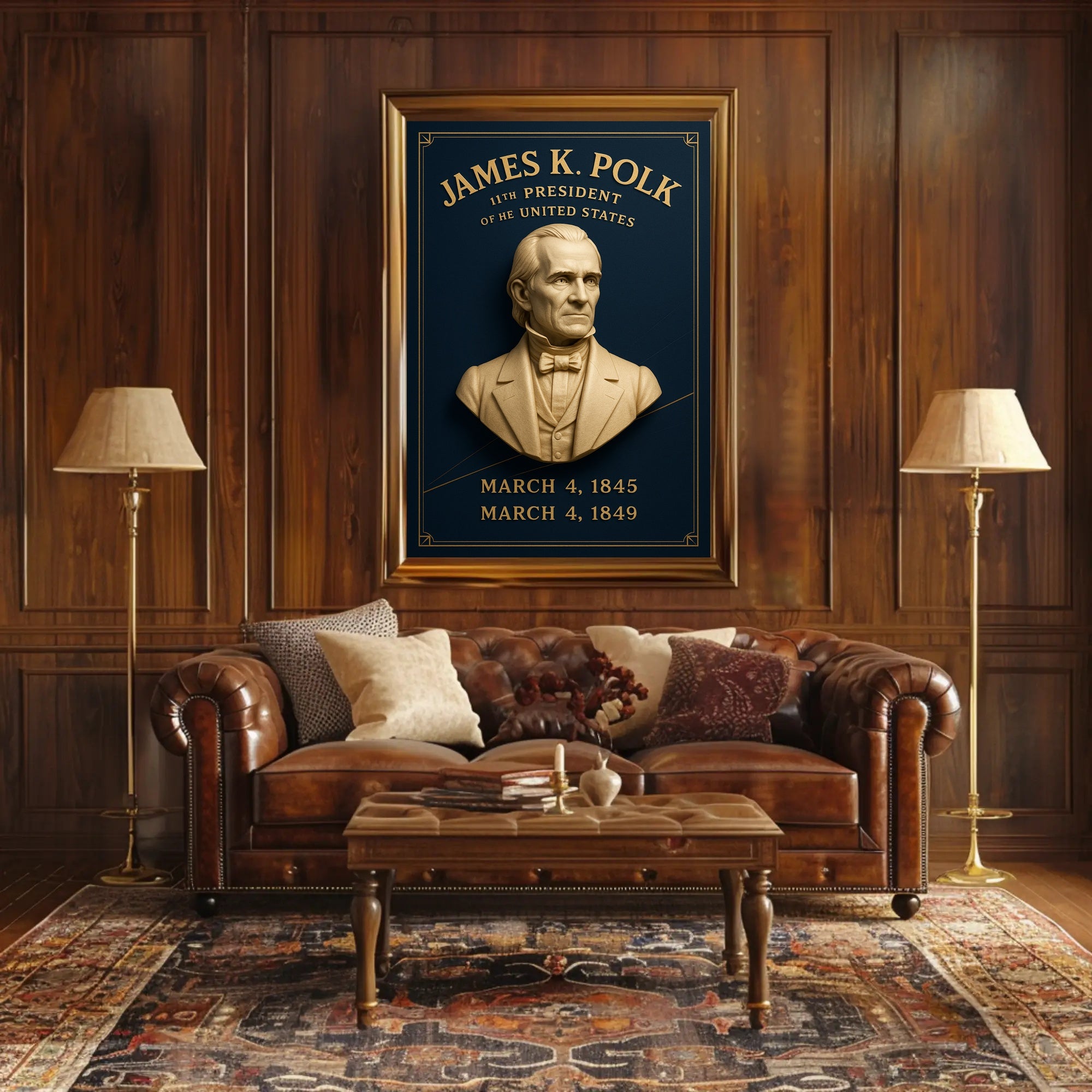 James K. Polk Vintage Historical Presidential Poster PosterGoat