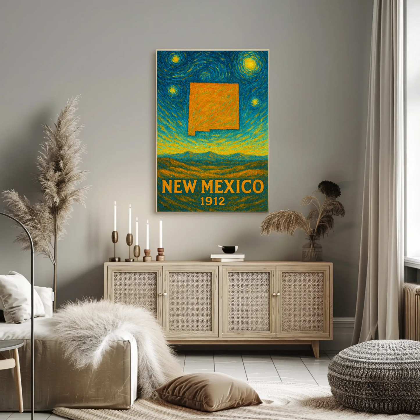 New Mexico Starry Night Poster