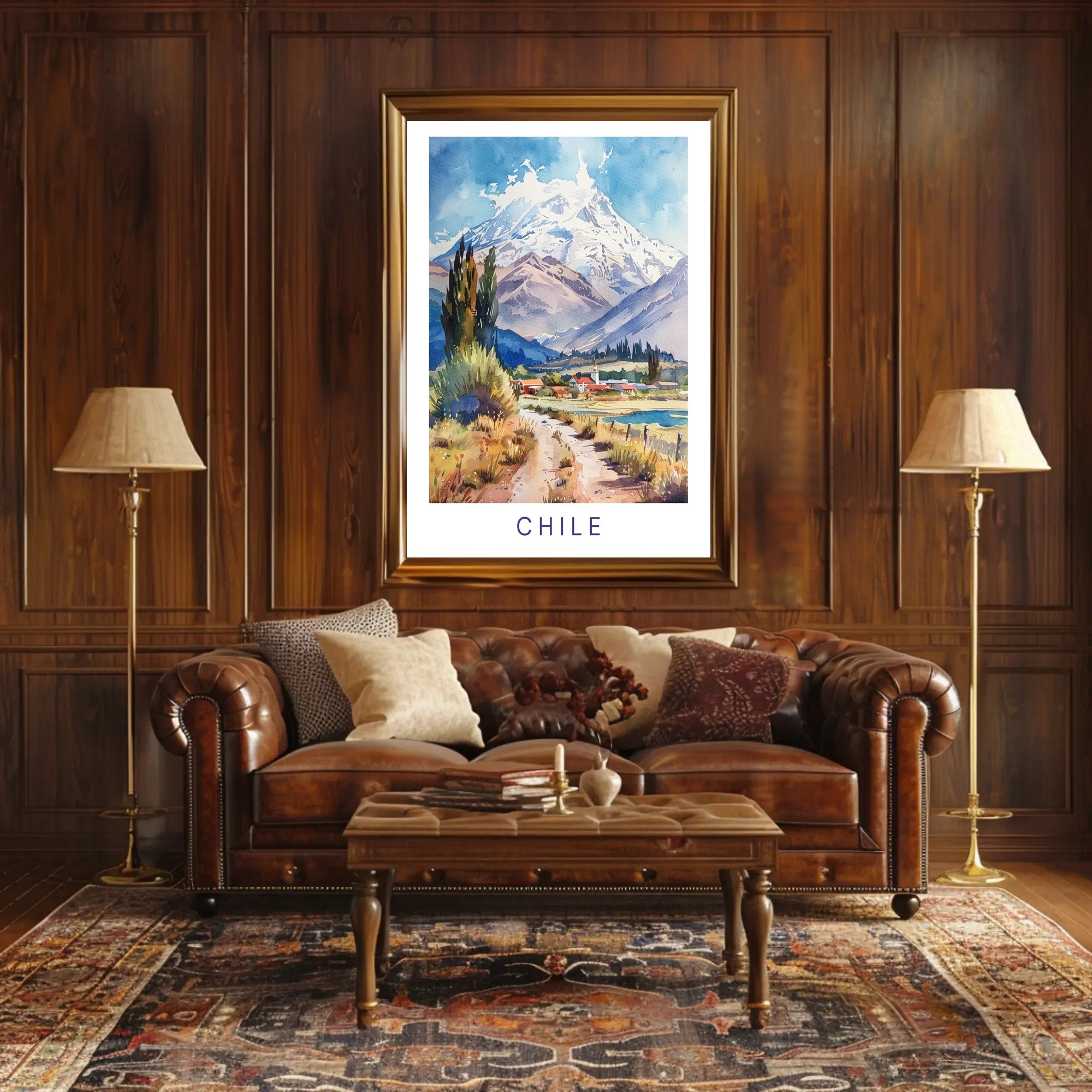 Majestic Andes Mountain Landscape Travel Poster PosterGoat