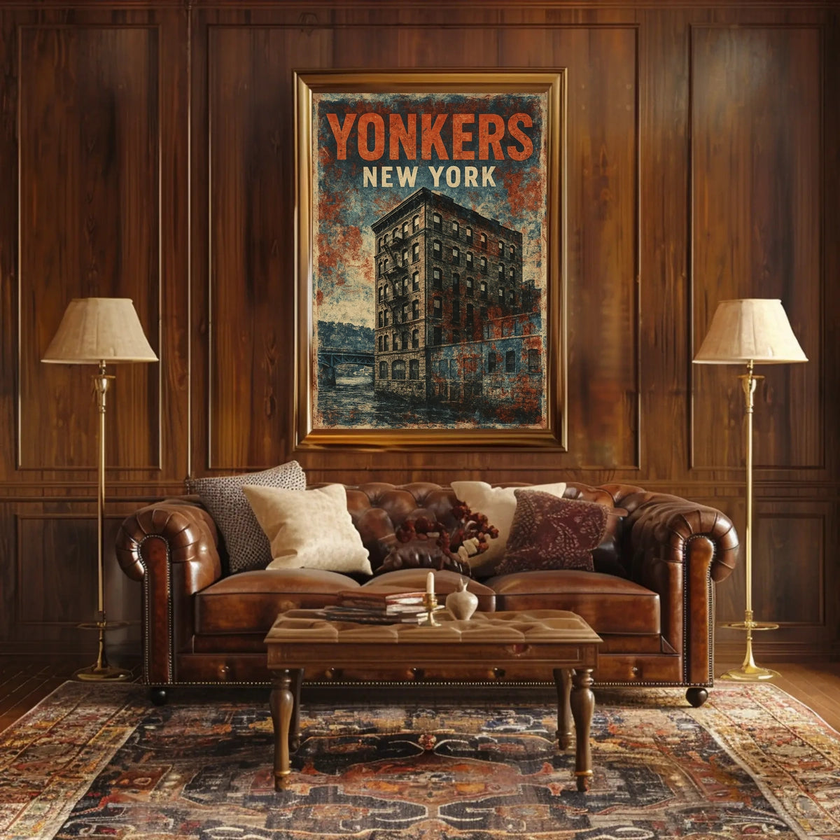 Vintage Yonkers Historic Building Travelers Poster
