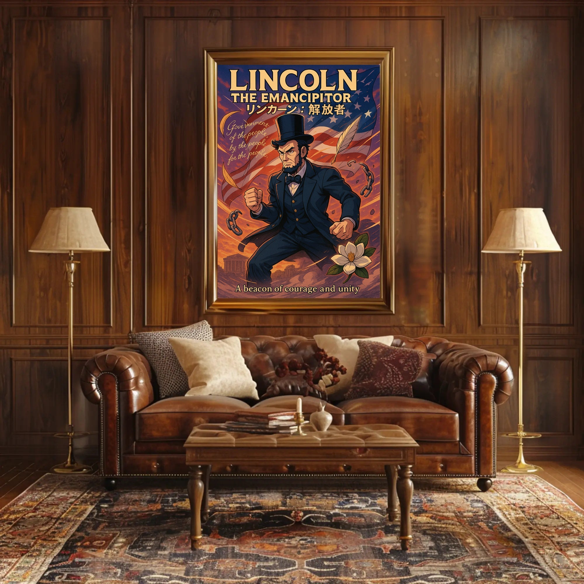 Lincoln Anime Art Poster: Historical or Presidential Poster PosterGoat