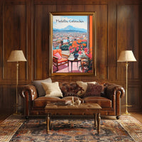 Medellín Balcony View with Vibrant Cityscape Poster