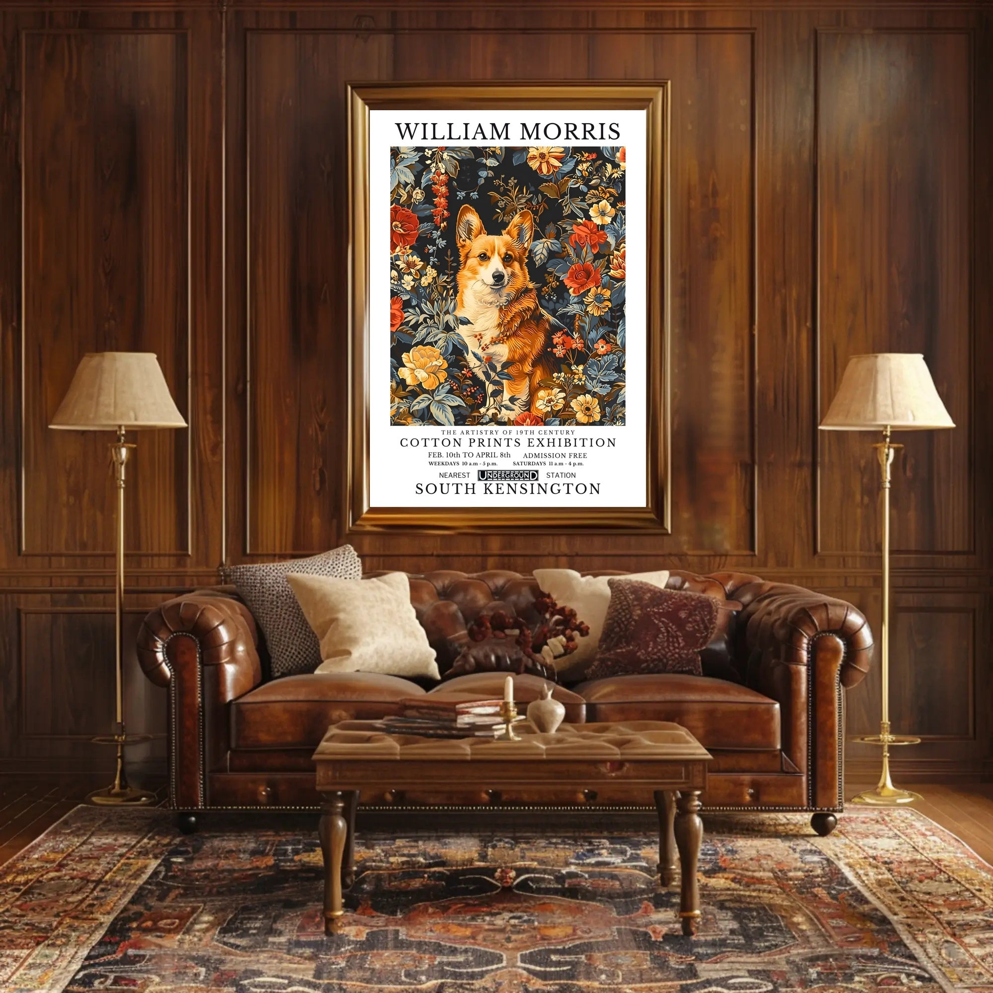 Elegantly Crafted Corgi Design: Abstract or Artistic Poster