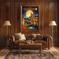 Bamberg, Germany A Nighttime Illustration Poster