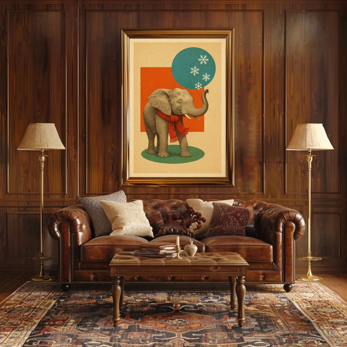 Winter Elephant Poster