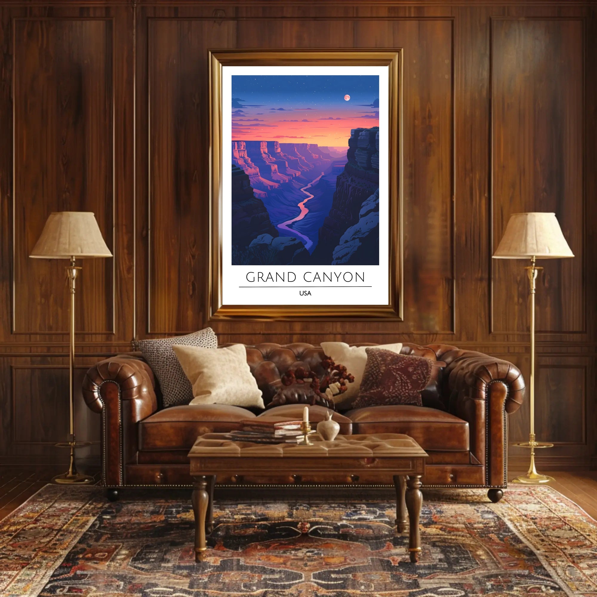 Grand Canyon Nightscape: Modern Art National Park Poster