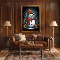 Festive Snowman In Winter Wonderland Poster