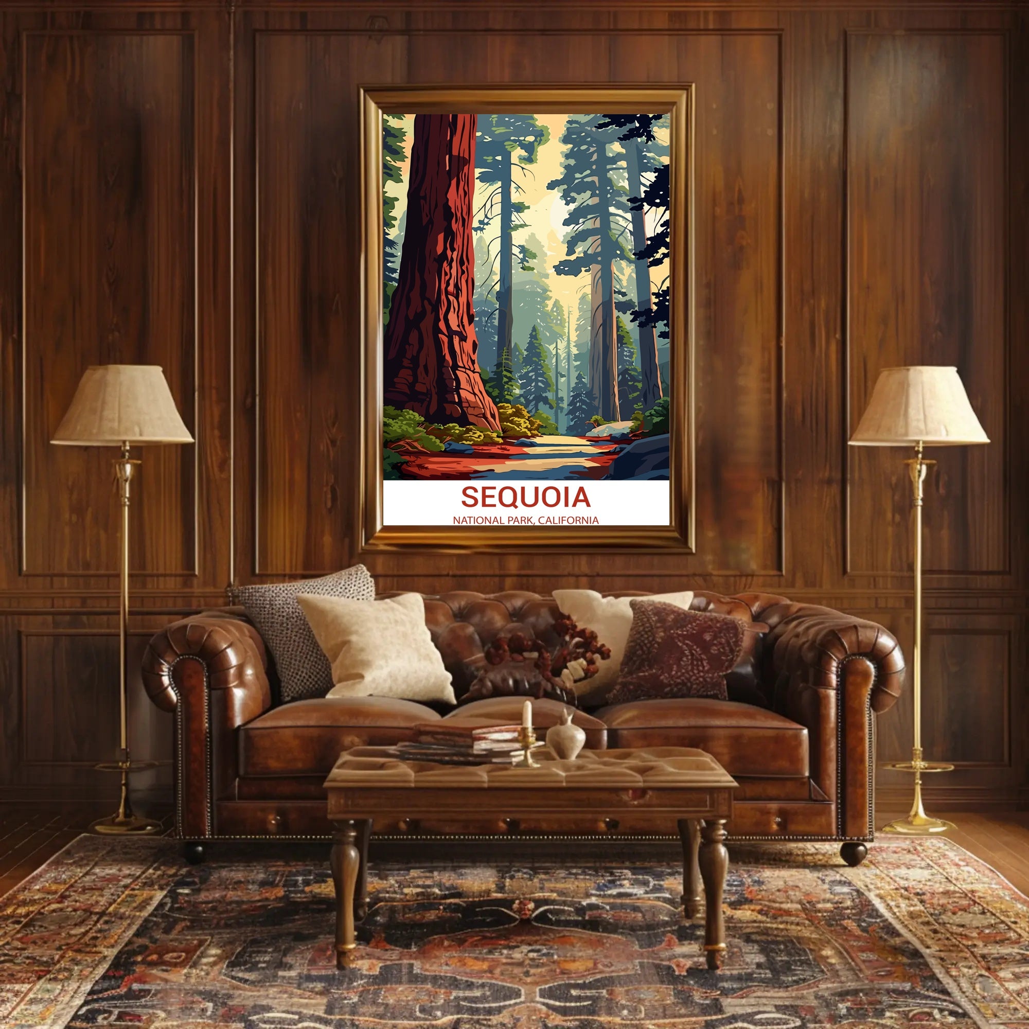Sequoia National Park Vintage Travel Poster