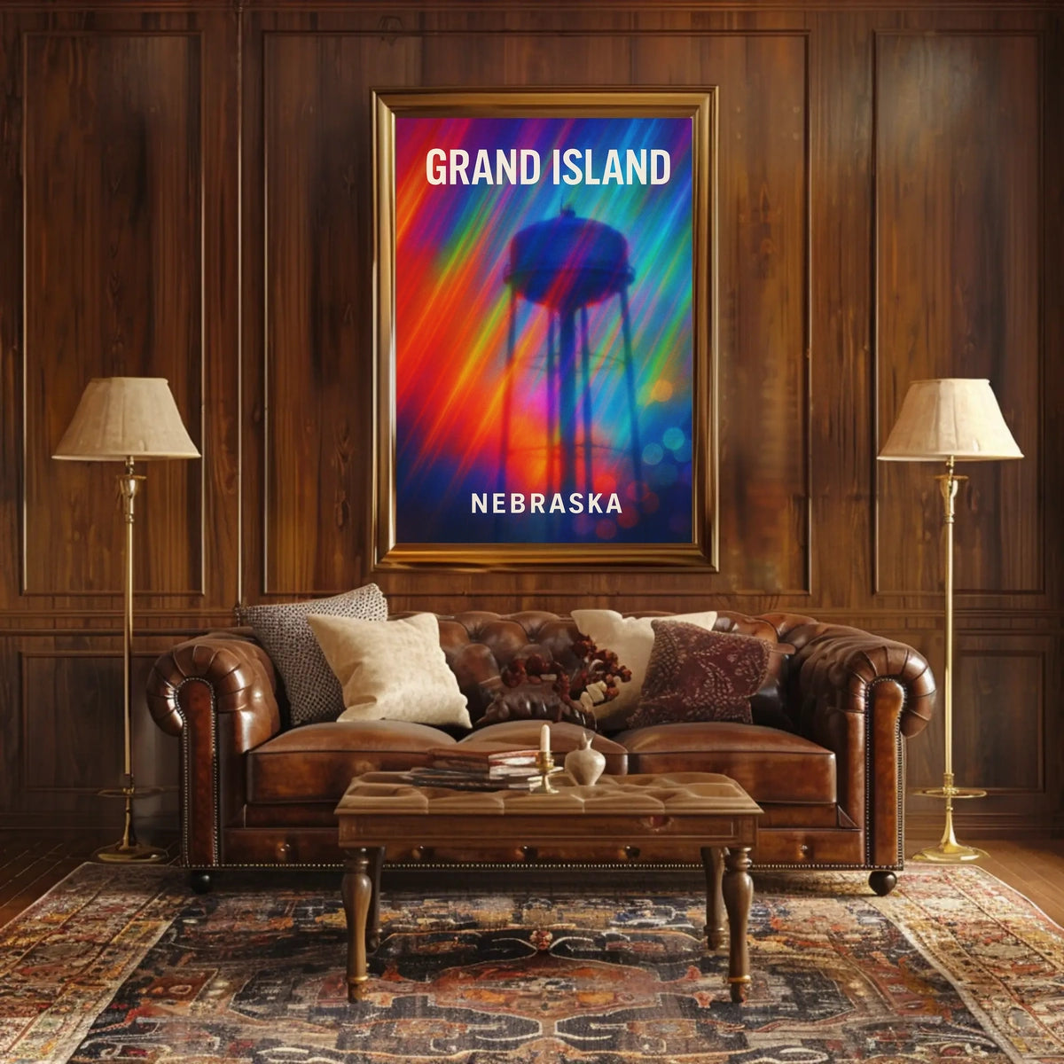Grand Island Nebraska Scenic Minimalist Poster