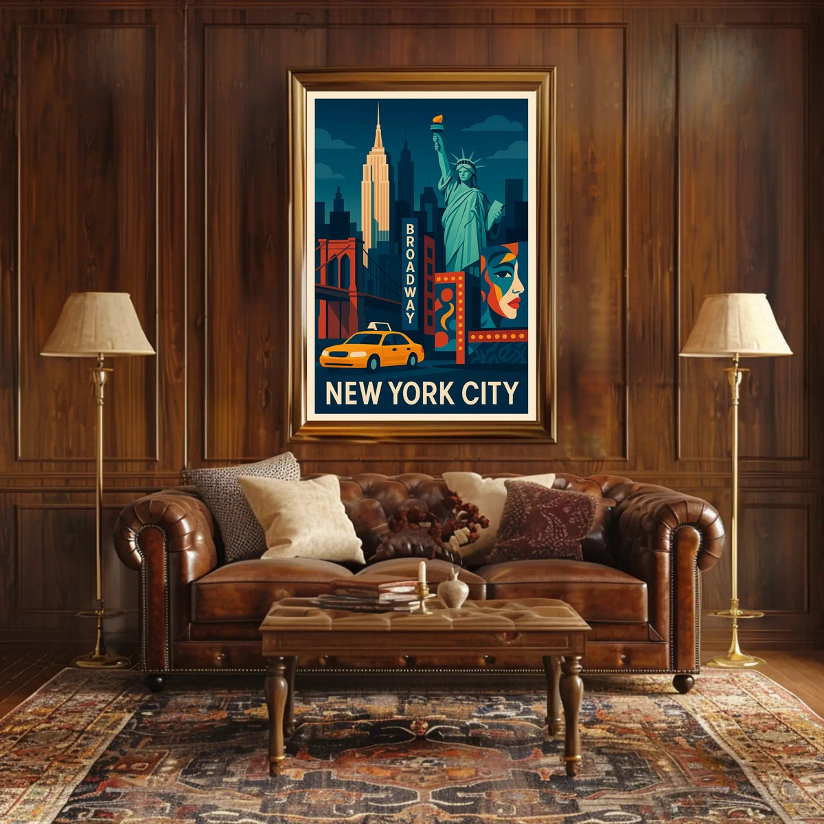 New York City Vibrant Urban Art Poster Abstract Wall Art