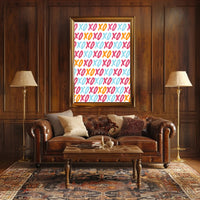 XO Pattern Art Poster with Playful Modern Design PosterGoat