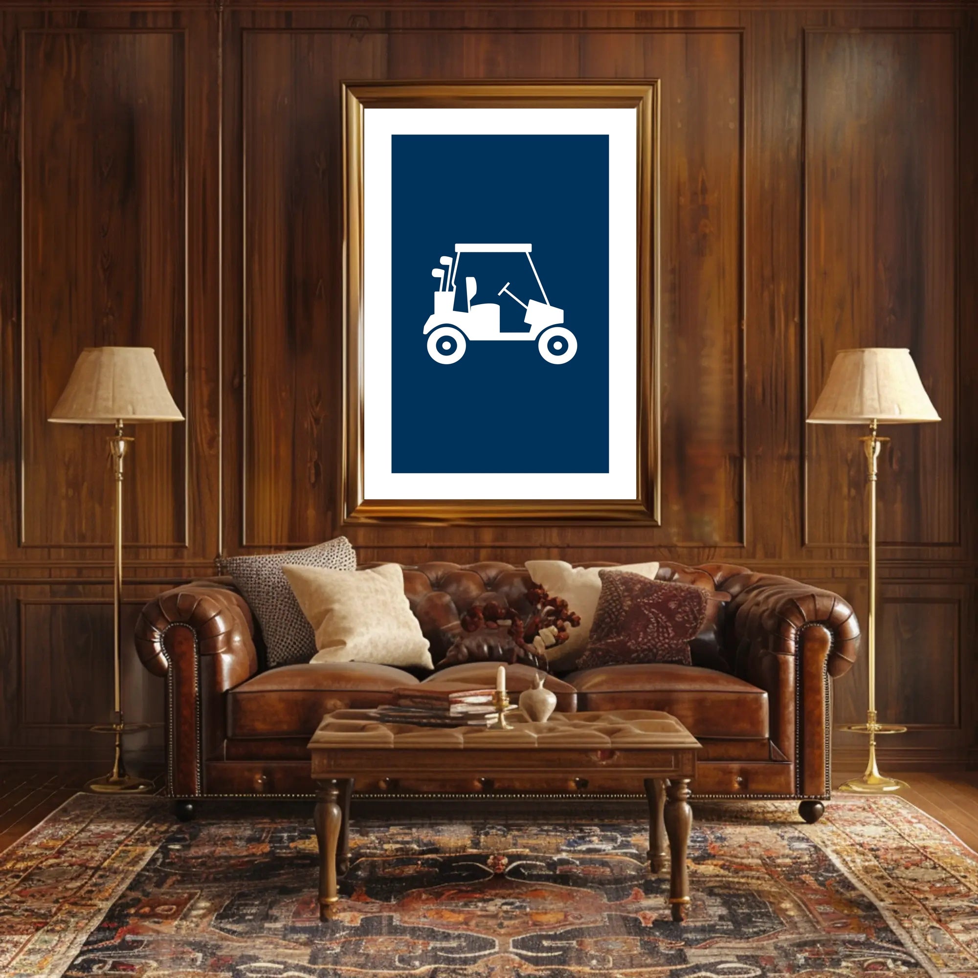 Silhouette Golf Cart Minimalist Art Sports Poster