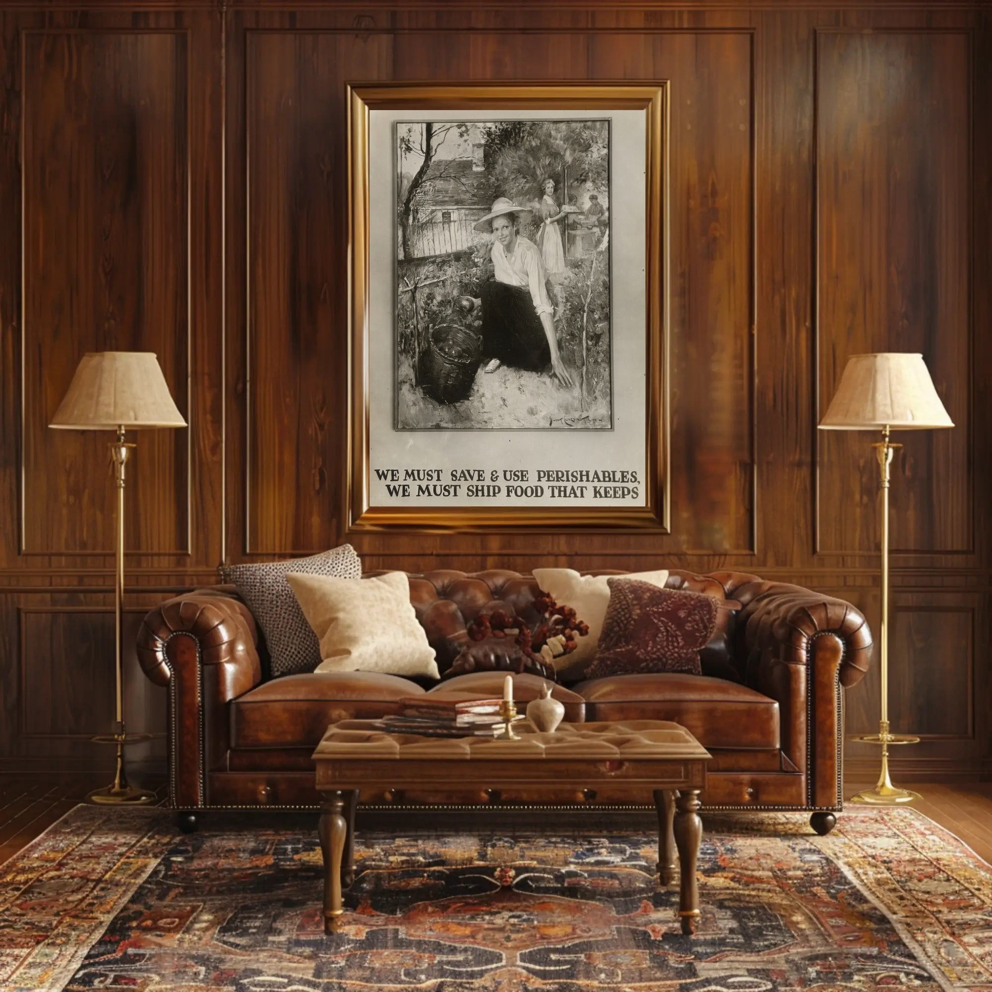 Vintage Wartime Propaganda Poster: Patriotic Resource Management Art PosterGoat