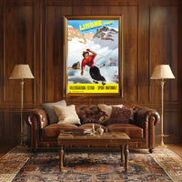 Limone Piemonte Vintage Ski Adventure Poster PosterGoat