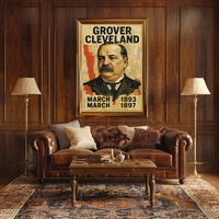 Grover Cleveland 24th President of the United States Layered paper Collage Poster