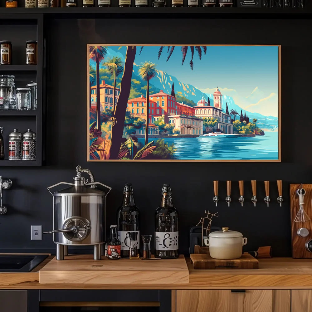 Mediterranean Coastal Escape: Vintage Travel Poster Art