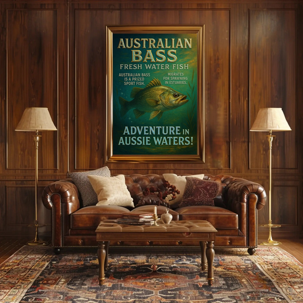 Adventure in Aussie Waters Australian Bass Poster