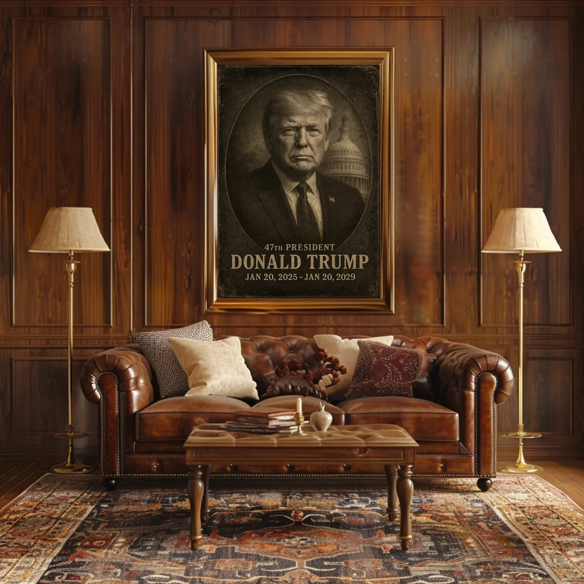 Trump 47th Presidency Portrait Patriotic Poster