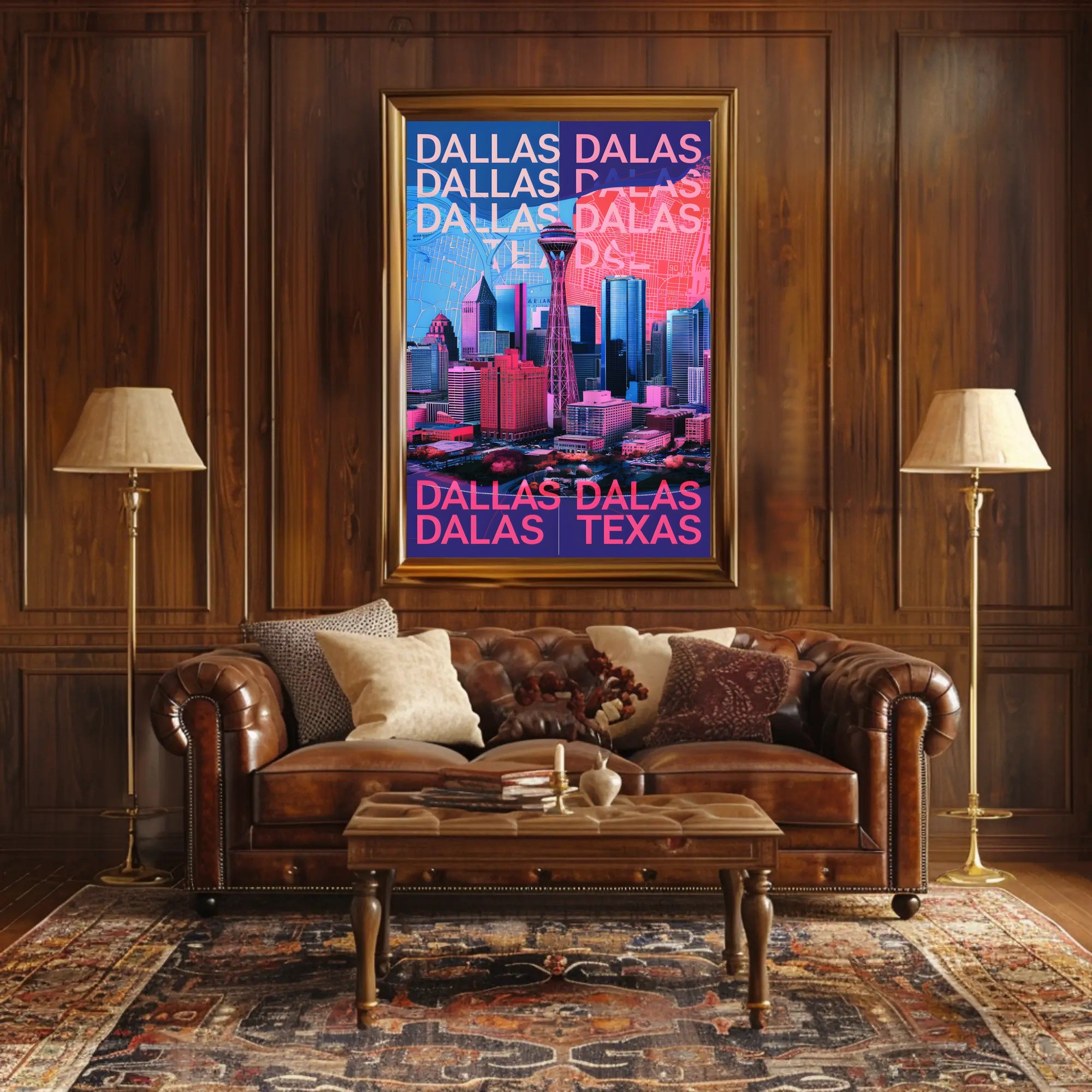 Vibrant Dallas Skyline Poster