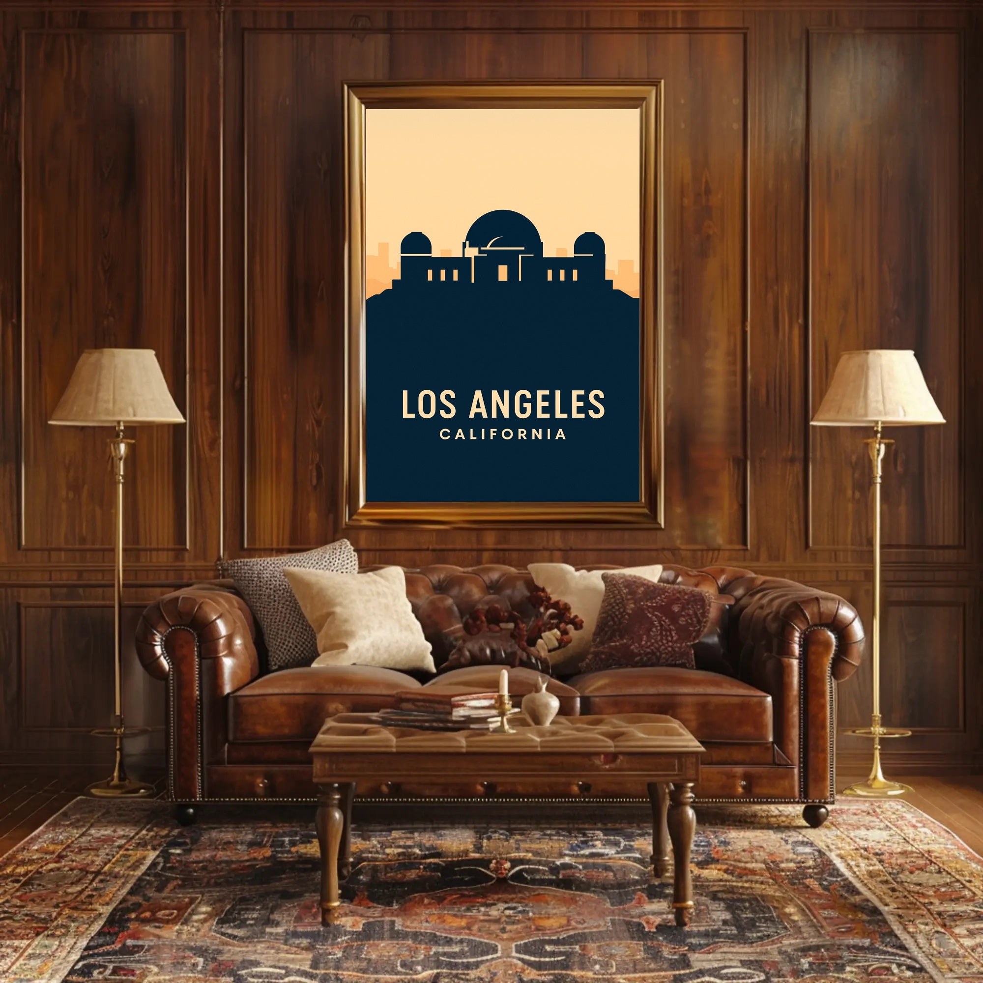 Los Angeles Observatory Silhouette Travel Poster