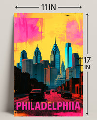 Philadelphia in Vibrant Colors Poster PosterGoat