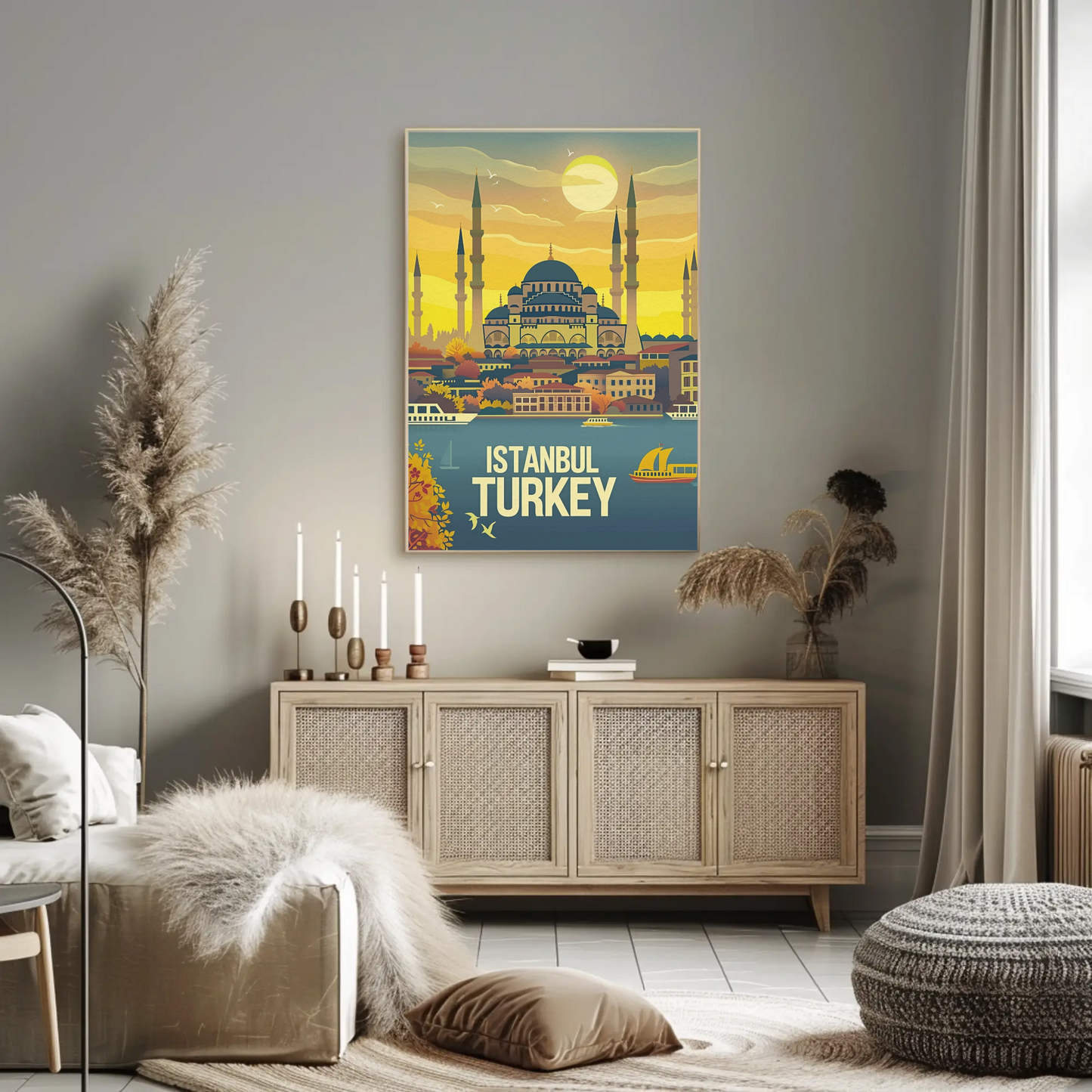 Istanbul Turkey Vintage Poster