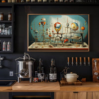 Surreal Mechanical Geometric Structures Abstract Artistic Poster