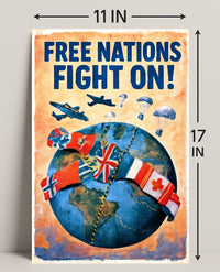 Free Nations Unite Poster PosterGoat