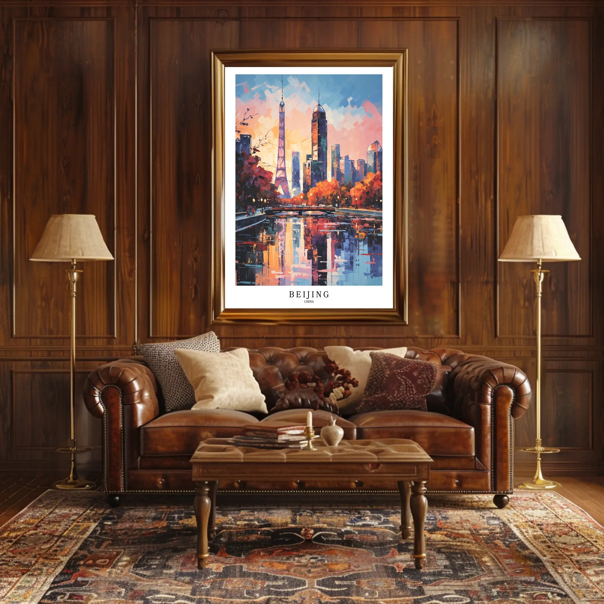 Beijing Skyline at Sunset: Urban or Cityscape Poster PosterGoat