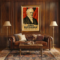 James Buchanan 15th President of the United States Layered paper Collage Poster