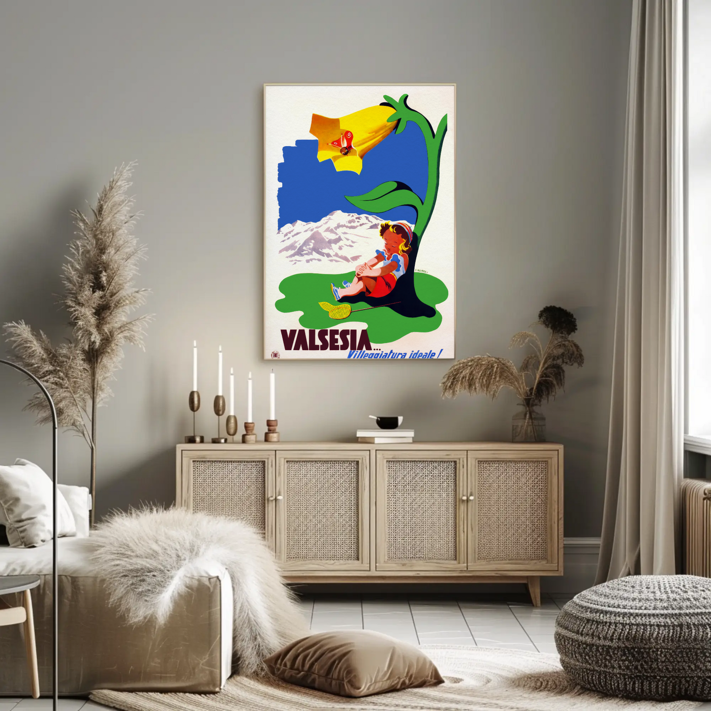 Valsesia Vintage Poster Ideal Vacation