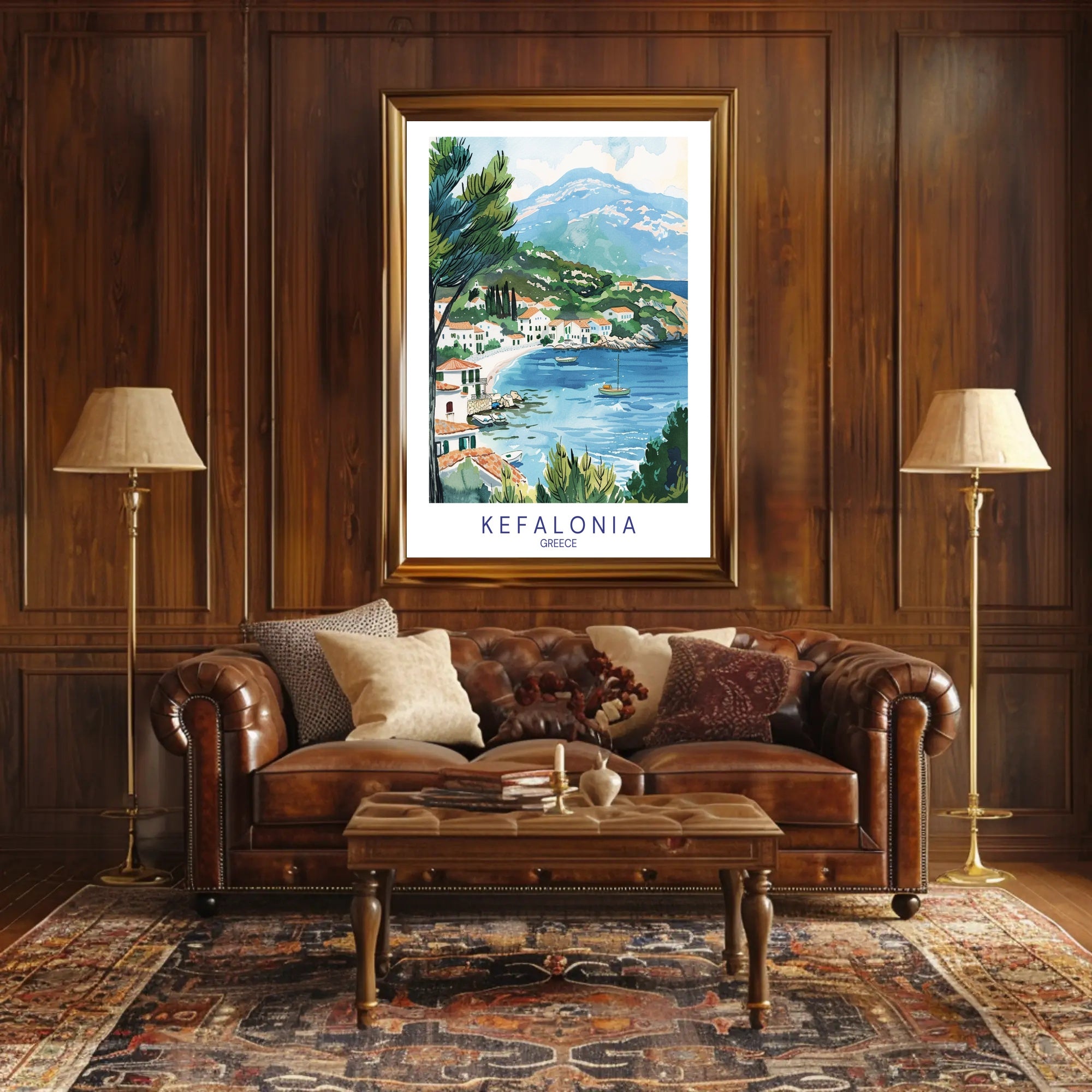 Kefalonia Coastal Tranquility Travel Poster PosterGoat