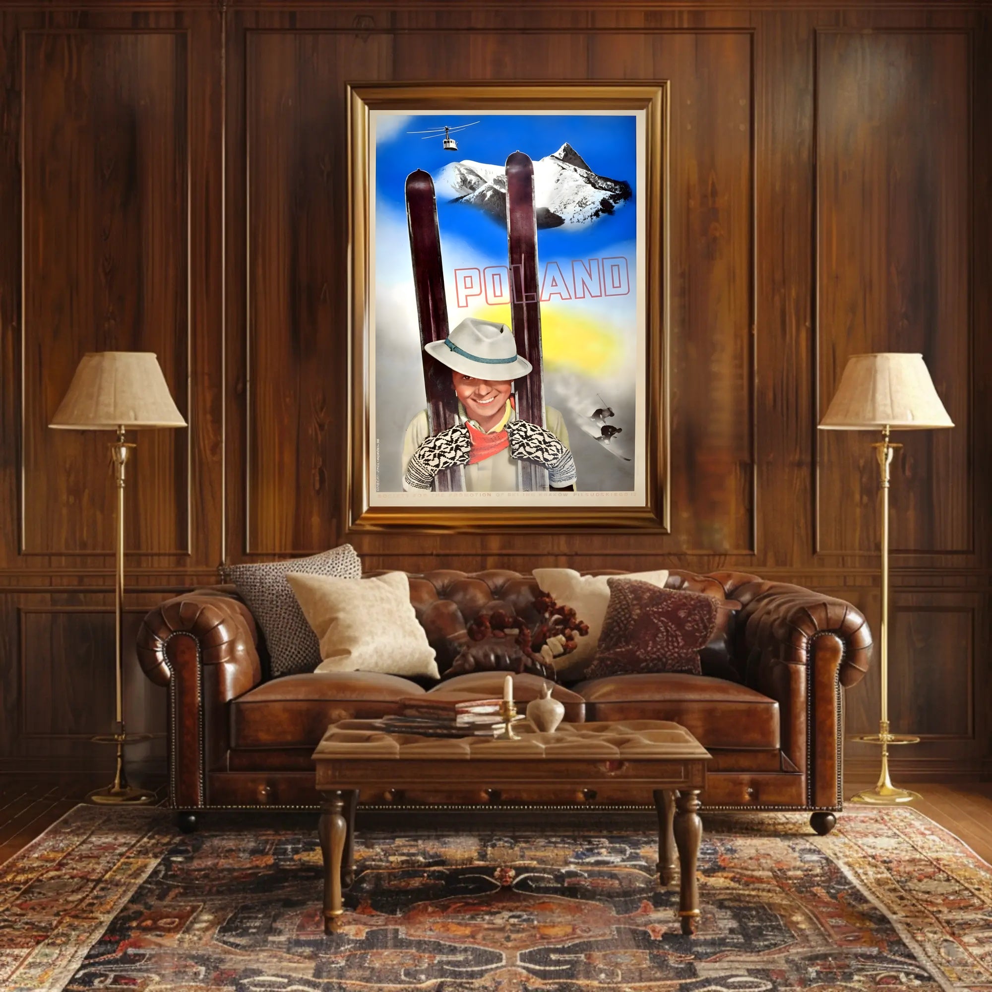 Poland Skiing Adventure Vintage Travel Poster PosterGoat