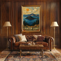 Crater Lake National Park Scenic Decor Wall Art Poster