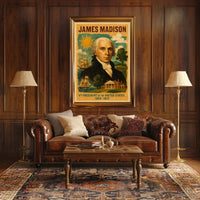 James Madison 4th President of the United States Layered Digital Collage Poster