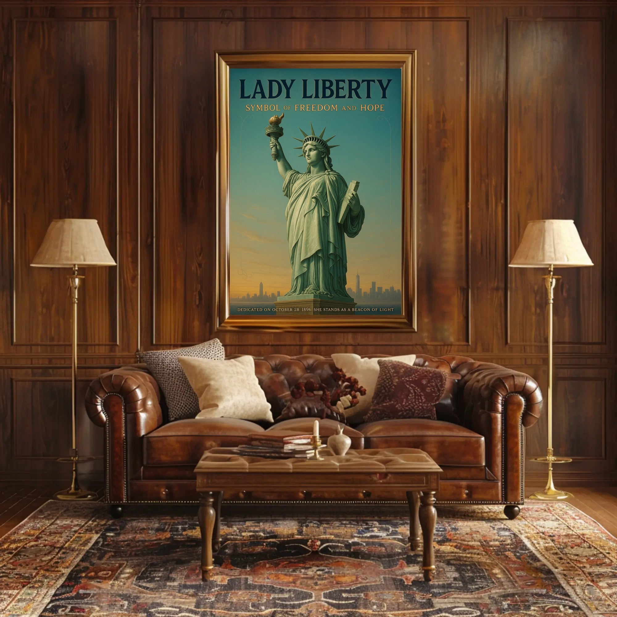 Statue Of Liberty Patriotic Poster Vintage Wall Art
