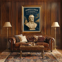 James K. Polk Bust Presidential History Poster