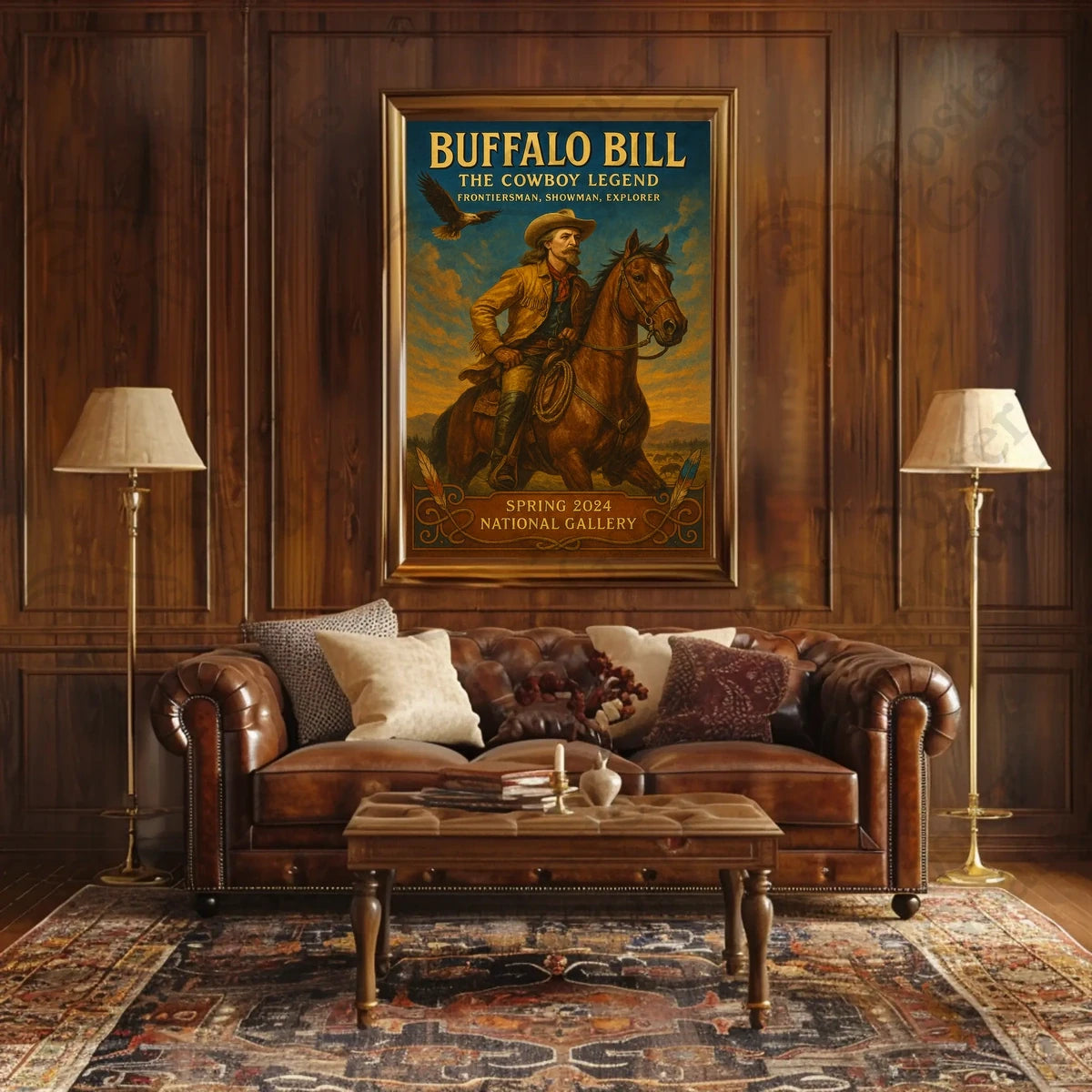 Buffalo Bill Frontier Adventure Poster Vintage Wall Art