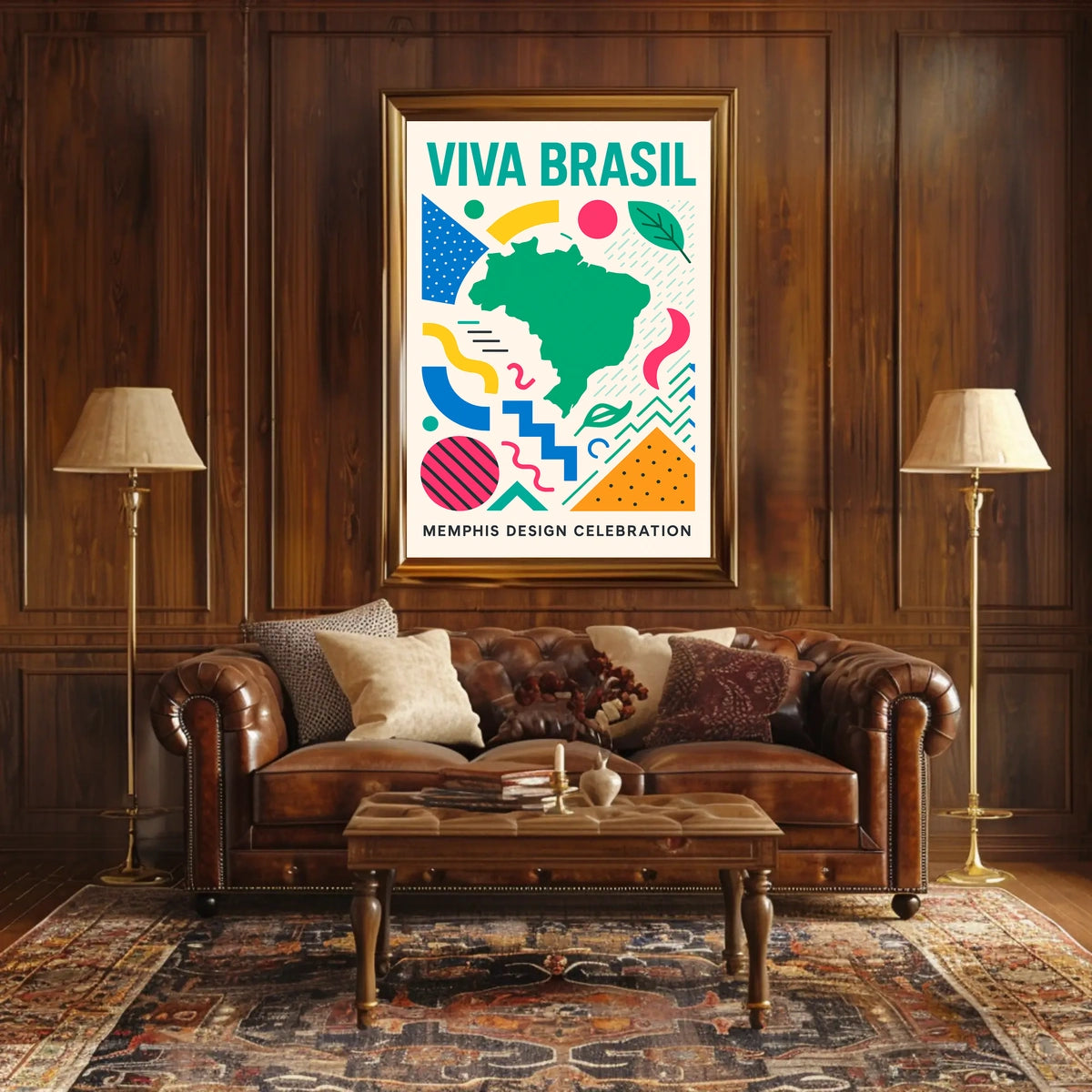Viva Brasil Memphis Design Celebration Poster