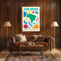Viva Brasil Memphis Design Celebration Poster