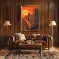 Medieval Army Marching at Sunset Epic Poster