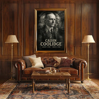 Calvin Coolidge 30th President of the United States Double Exposure Poster