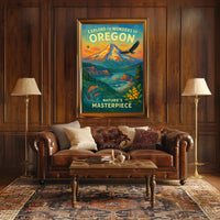 Oregon Poster Vibrant Landscape For Nature Adventurers