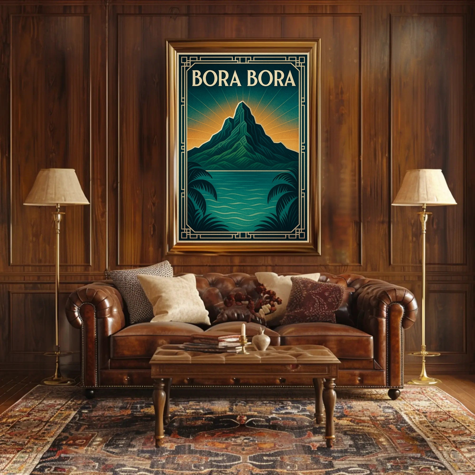 Bora Bora Art Deco Travel Poster PosterGoat