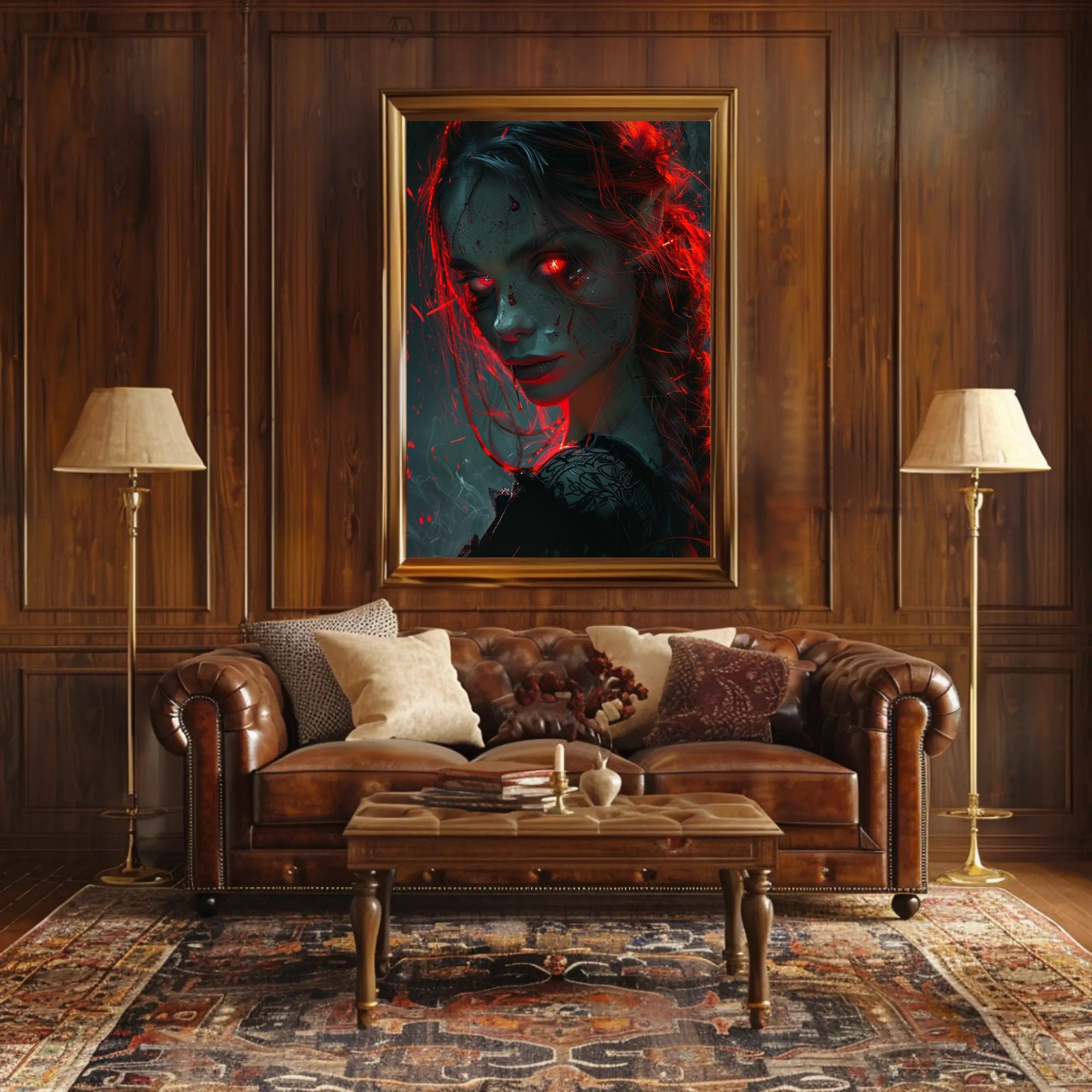 Enigmatic Red Glare Poster PosterGoat