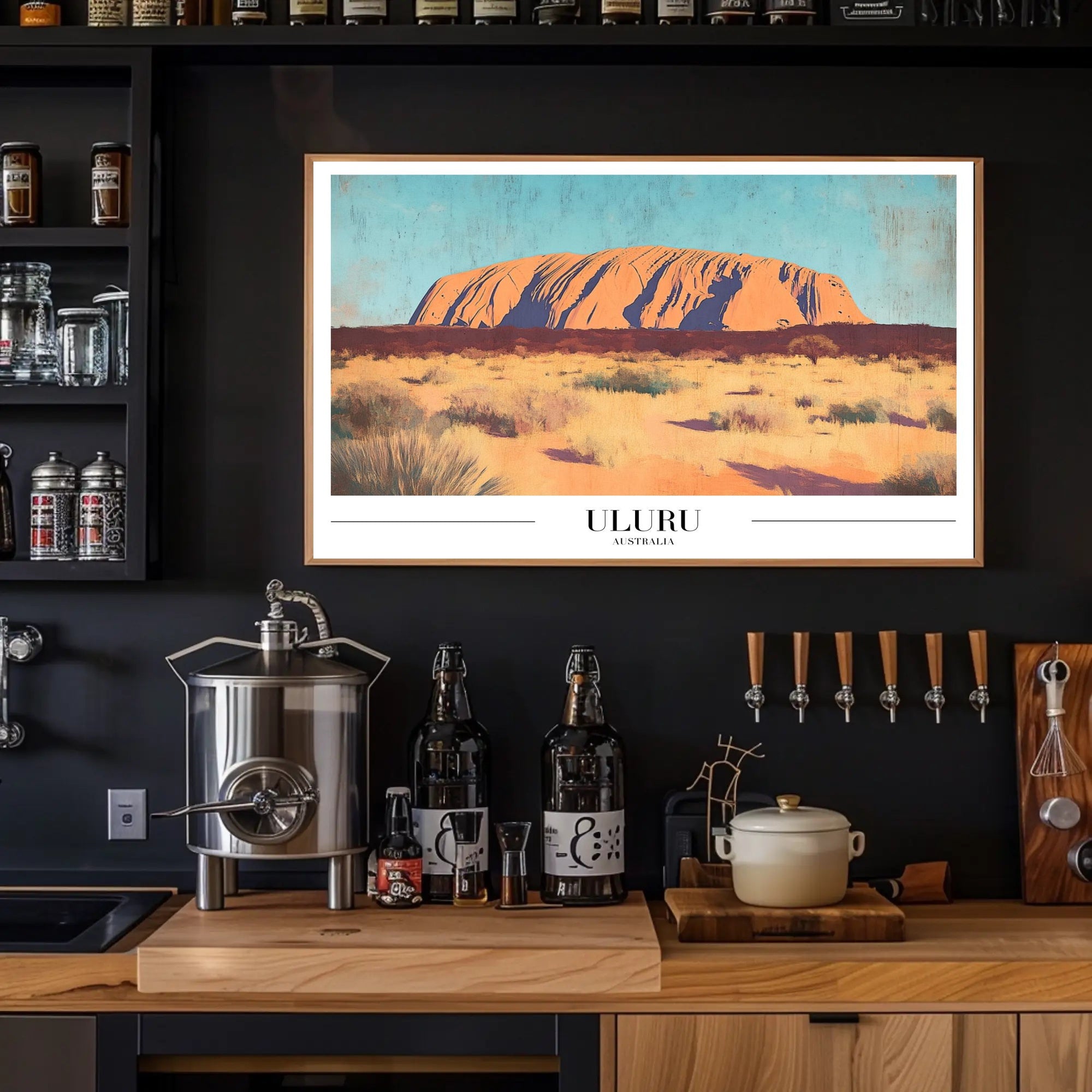 Uluru Desert Vintage Travel Poster