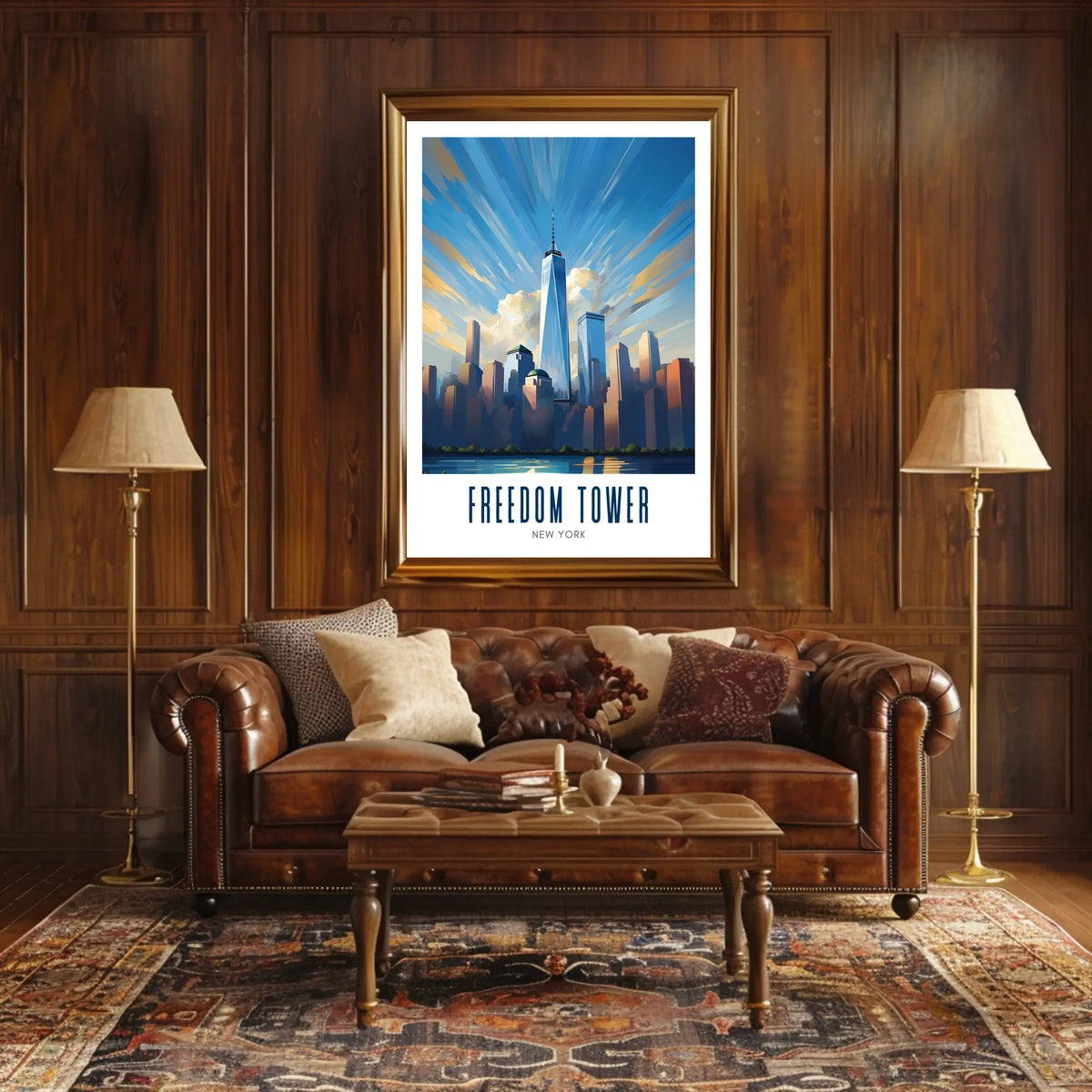 Freedom Tower NYC Skyline City Poster Modern Wall Art