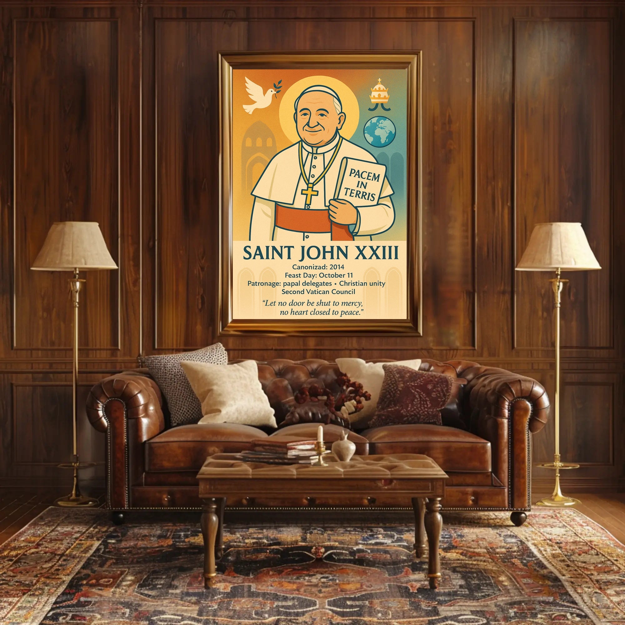 Saint John XXIII Vintage Religious Art Poster