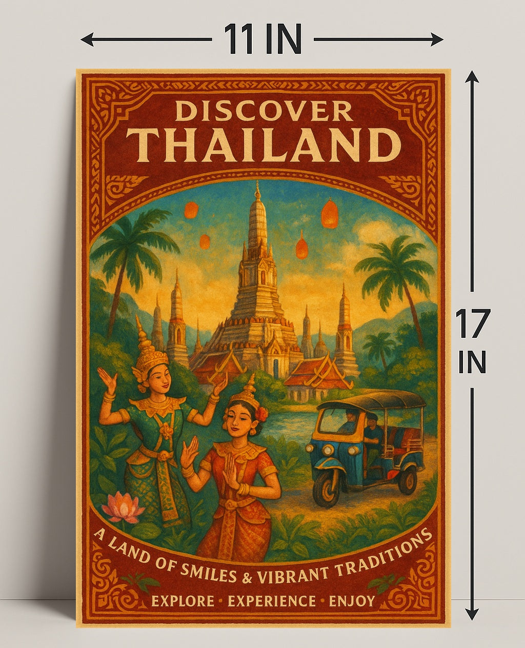 Discover Thailand Vintage Poster Art Print PosterGoat