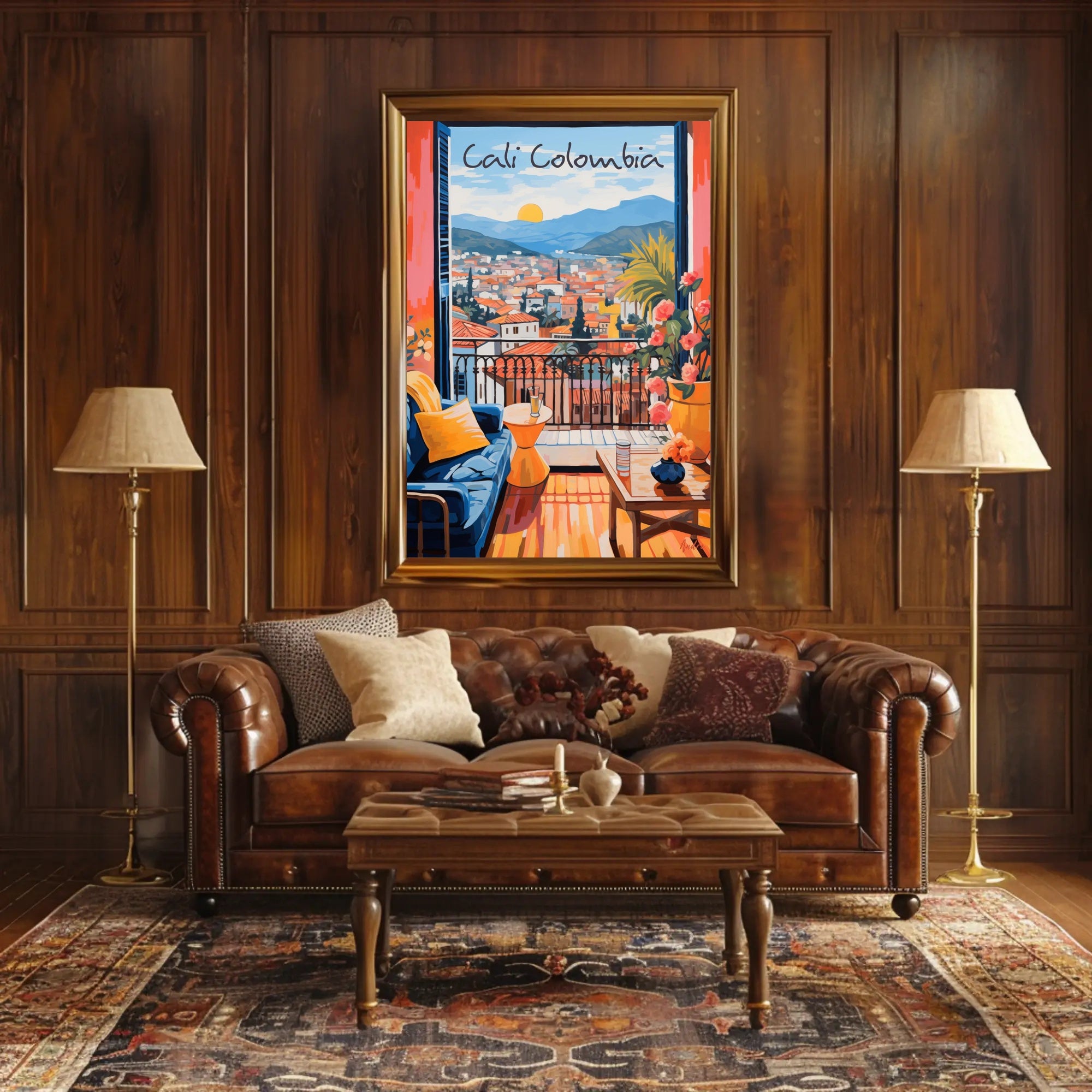 Cali, Colombia: Sunset Serenity Through an Open Window Poster